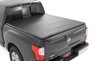 Nissan TITAN Soft Tri-Fold Bed Cover - Rough Country - Tri-Fold Vinyl - '17-'23